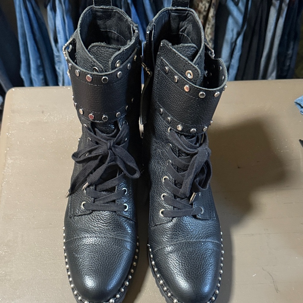 Sam Edelman Black Lace-Up Boots